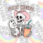 Stay Weird, Funny Waterproof Sticker, Sarcastic Water Bottle Sticker, Kindle Sticker, Laptop Sticker