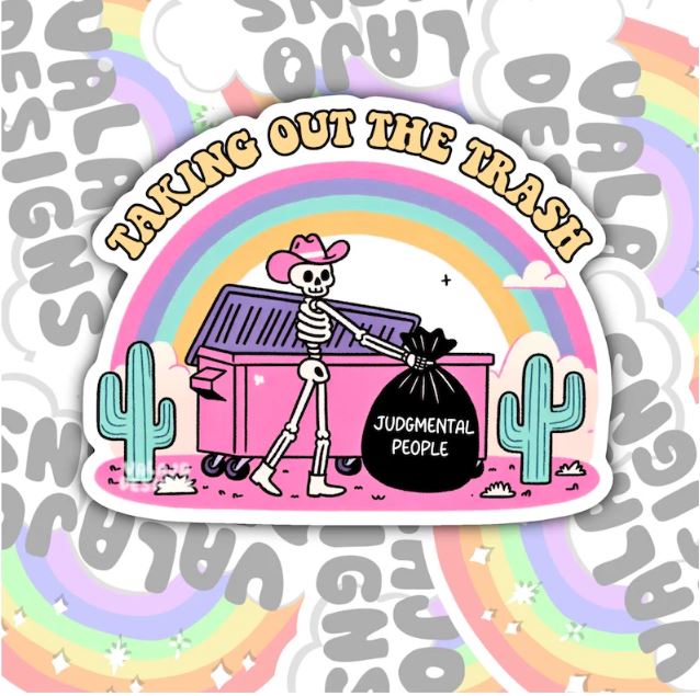 Taking Out The Trash, Funny Waterproof Sticker, Sarcastic Raccoon Water Bottle Sticker, Kindle Sticker, Laptop Sticker