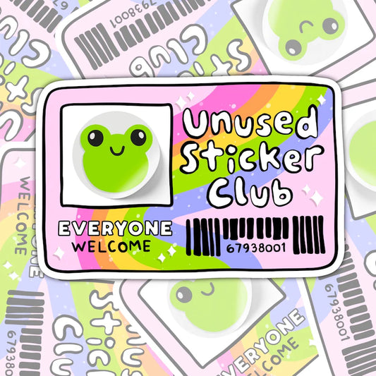 Unused Sticker Club, Waterproof Sticker, Water Bottle Sticker, Kindle Sticker, Laptop Sticker