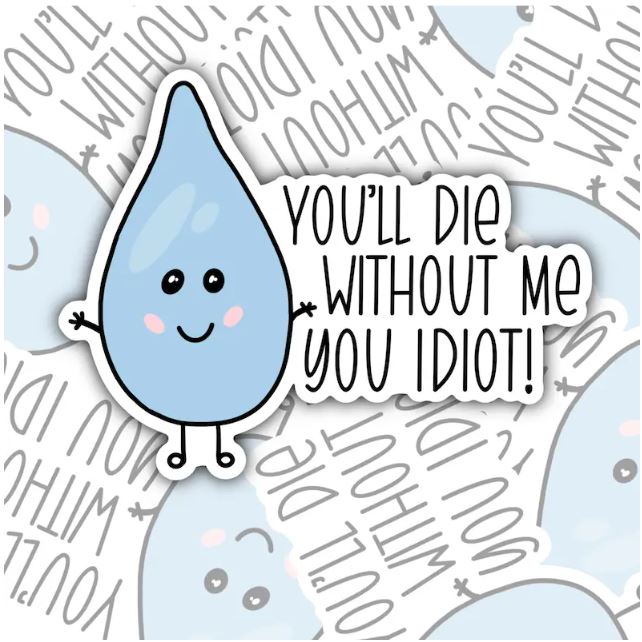 You'll Die Without Me You Idiot, Funny Waterproof Sticker, Sarcastic Water Bottle Sticker, Kindle Sticker, Laptop Sticker