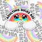 Adulting Sucks Ass, Funny Waterproof Sticker, Water Bottle Sticker, Kindle Sticker, Laptop Sticker