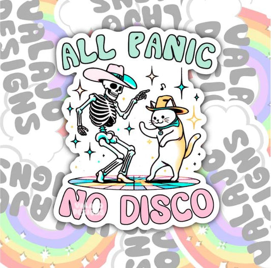 All Panic No Disco, Waterproof Sticker, Mental Health,  Water Bottle Sticker, Kindle Sticker, Laptop Sticker
