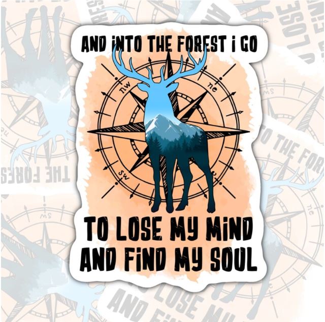 Into The Forest We Go, Waterproof Sticker, Water Bottle Sticker, Kindle Sticker, Laptop Sticker, Lake Life, Life Outdoors, Camping, Traveling Stickers