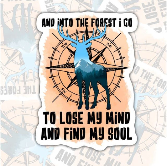 Into The Forest We Go, Waterproof Sticker, Water Bottle Sticker, Kindle Sticker, Laptop Sticker, Lake Life, Life Outdoors, Camping, Traveling Stickers