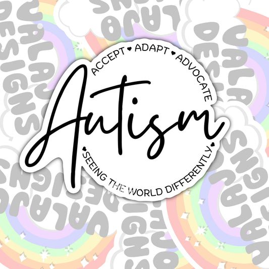 Seeing The World Differently, Autism Support, Waterproof Sticker, Water Bottle Sticker, Kindle Sticker, Laptop Sticker