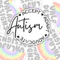 Autism Support, Black And White Waterproof Sticker, Water Bottle Sticker, Kindle Sticker, Laptop Sticker