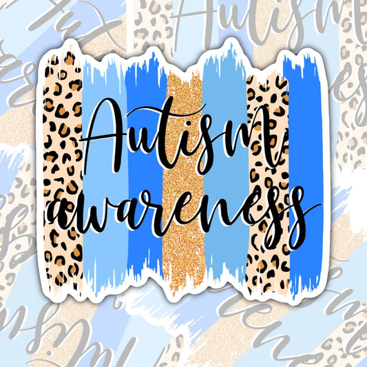 Blue Autism Support, Autism Awareness Waterproof Sticker, Water Bottle Sticker, Kindle Sticker, Laptop Sticker