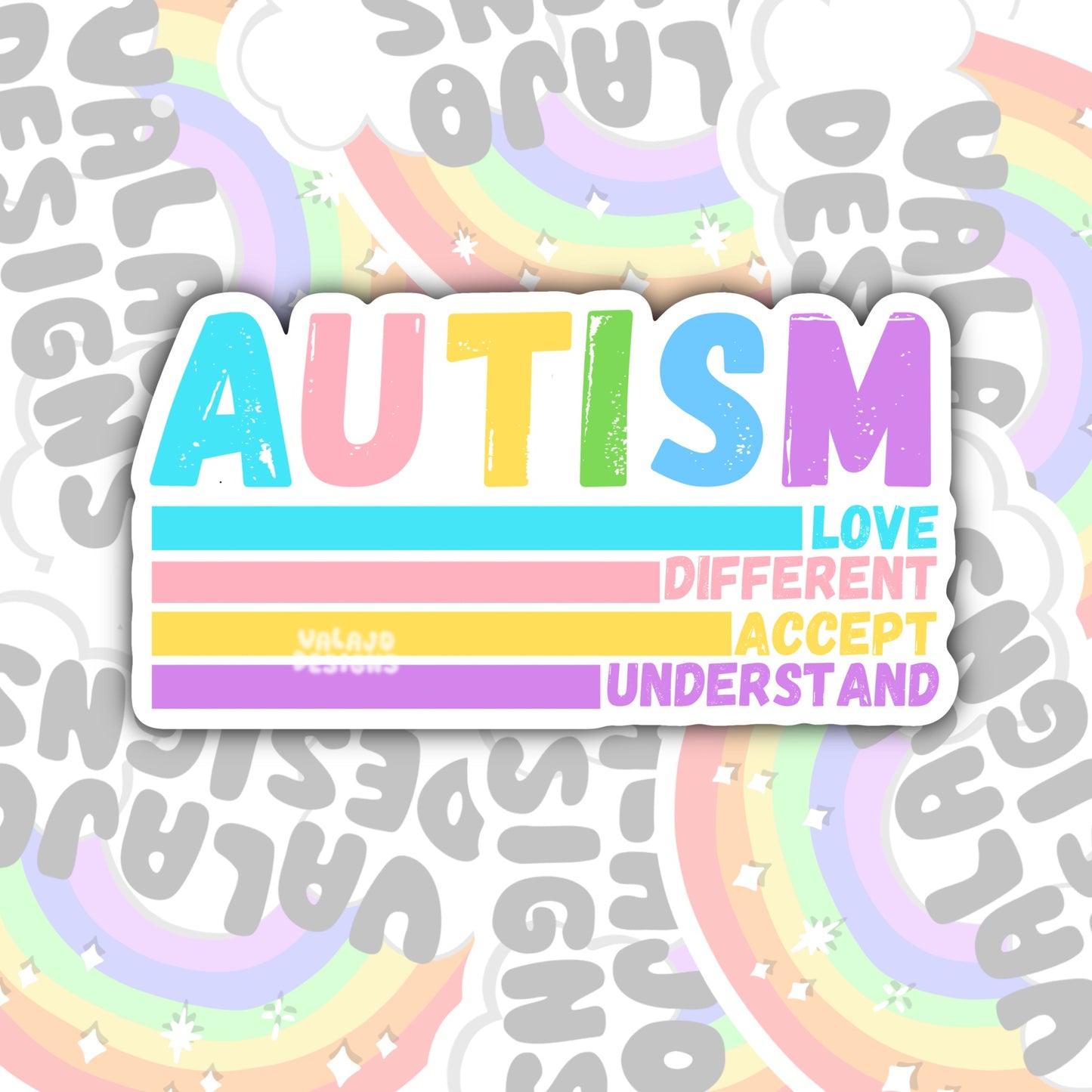 Autism Support Waterproof Sticker, Different, Not Less, Water Bottle Sticker, Kindle Sticker, Laptop Sticker