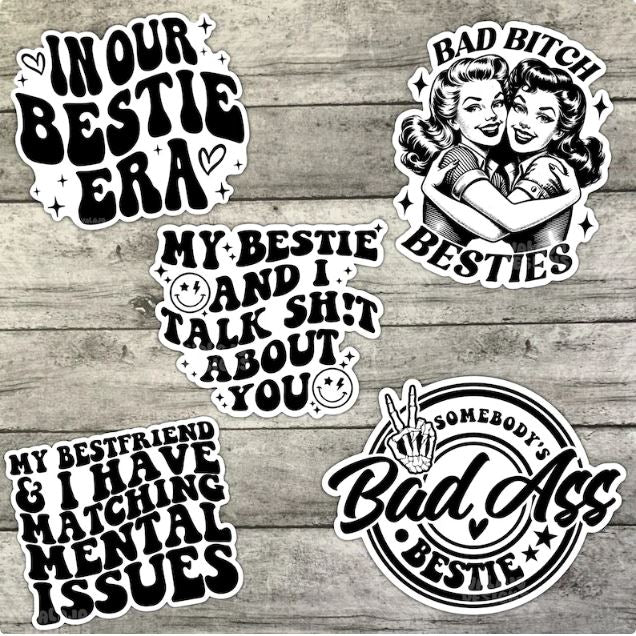 Best Friends Sticker Pack, In Our Bestie Era, Waterproof Stickers, Water Bottle Sticker, Kindle Sticker, Laptop Sticker