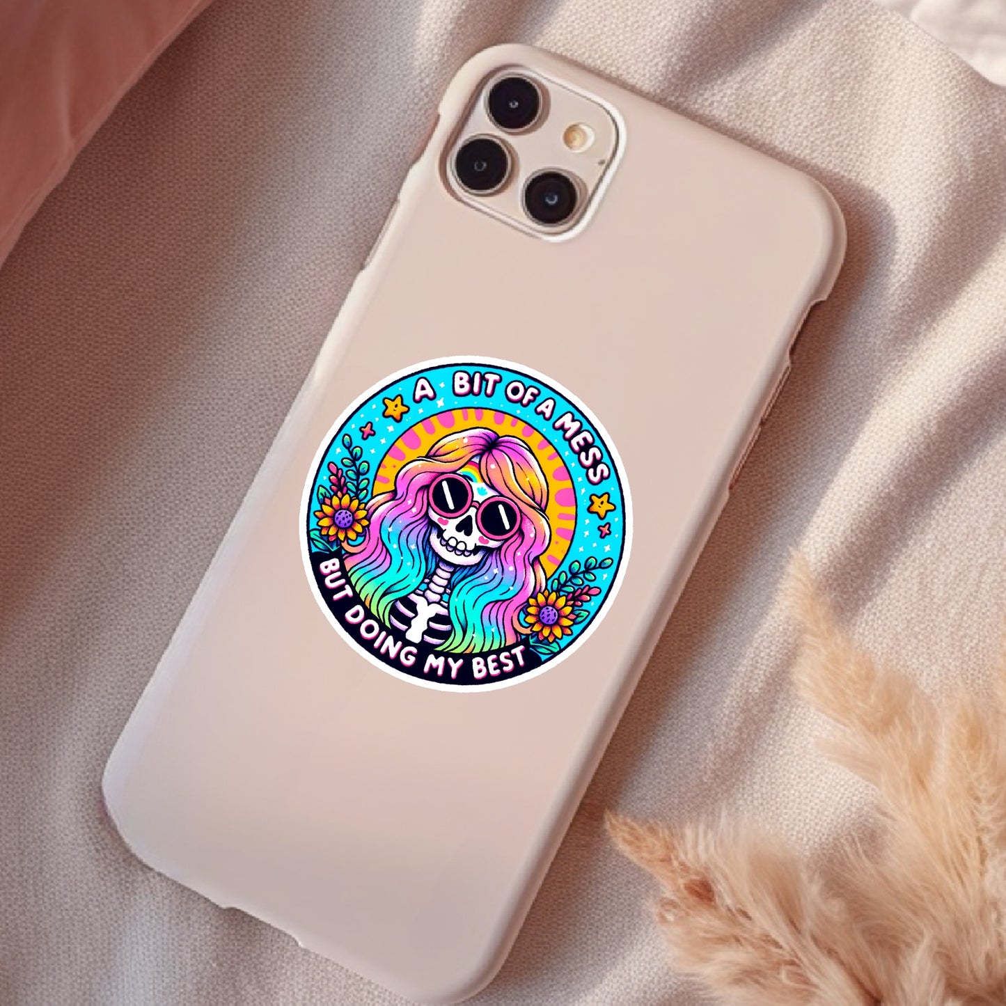 A Bit Of A Mess But Doin My Best, Funny Waterproof Sticker