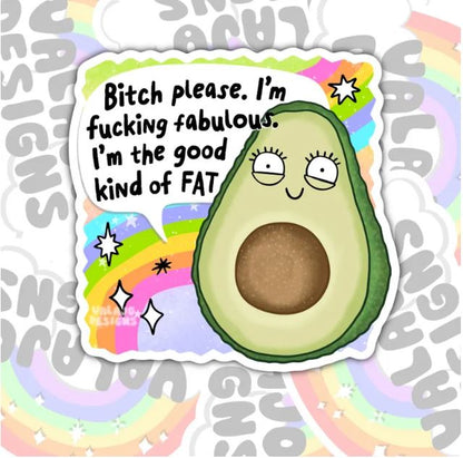 Bitch Please, I'm Fabulous, Waterproof Sticker, Mental Health Water Bottle Sticker, Kindle Sticker, Laptop Sticker