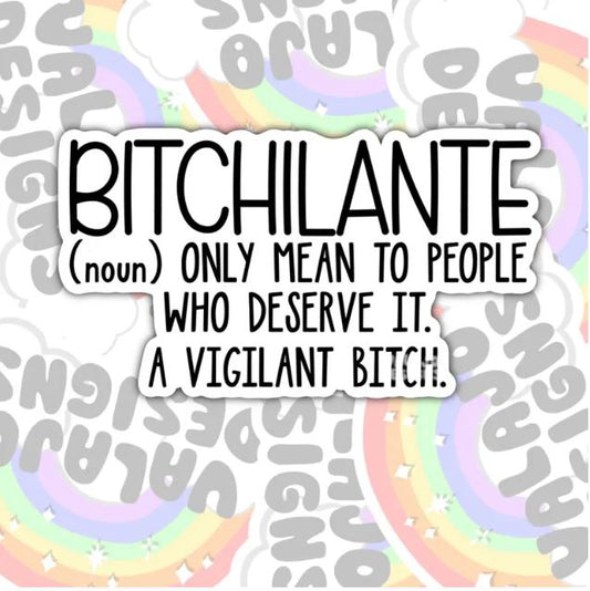 Bitchilante, Funny Waterproof Sticker, Offensive Water Bottle Sticker, Sarcastic Kindle Sticker, Laptop Sticker