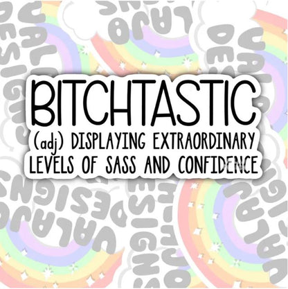 Bitchtastic, Funny Waterproof Sticker, Offensive Water Bottle Sticker, Sarcastic Kindle Sticker, Laptop Sticker