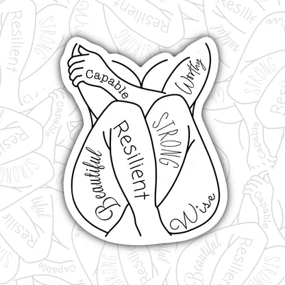 Body Positivity Sticker, Self-Care Waterproof Sticker, Mental Health Water Bottle Sticker, Kindle Sticker, Laptop Sticker