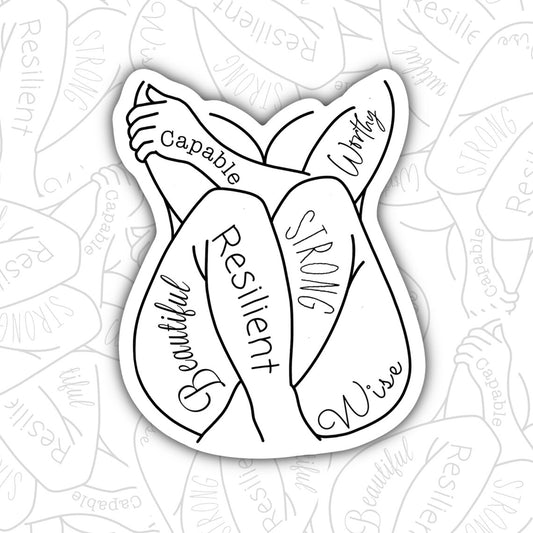 Body Positivity Sticker, Self-Care Waterproof Sticker, Mental Health Water Bottle Sticker, Kindle Sticker, Laptop Sticker