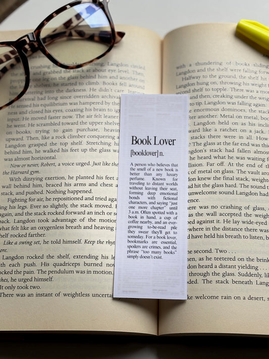 Book Lover Bookmark, Handmade Bookmark for Books And Journals