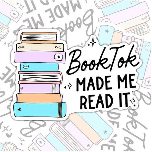 BookTok Made Me Buy It, Book-ish Waterproof Sticker, Water Bottle Sticker, Kindle Sticker, Laptop Sticker