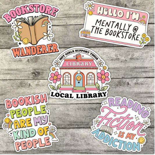 Book Lovers Sticker Pack, Book-ish Waterproof Sticker, Water Bottle Sticker, Kindle Sticker, Laptop Sticker