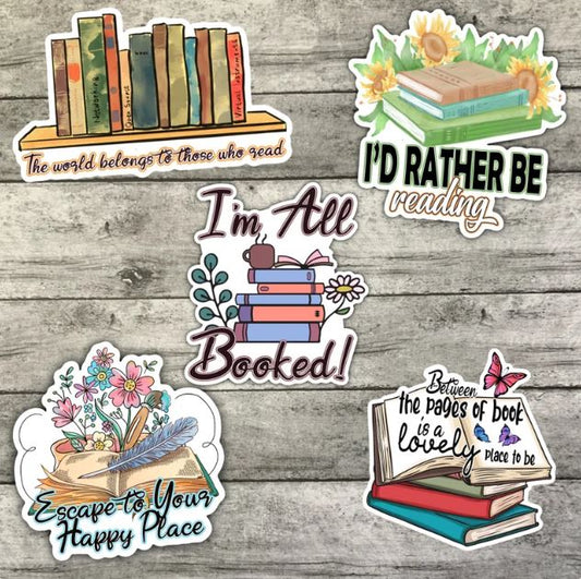 Book-ish Sticker Pack, Book Lovers, Gifts For Readers, Waterproof Sticker, Water Bottle Sticker, Kindle Sticker, Laptop Sticker