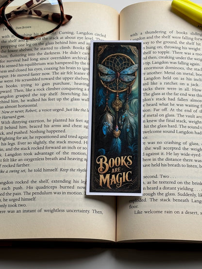 Books Are Magic, Handmade Bookmark for Books And Journals