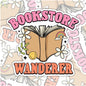 Book Store Wanderer, Book-ish Waterproof Sticker, Water Bottle Sticker, Kindle Sticker, Laptop Sticker