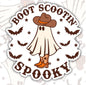 Boot Scootin' Spooky, Halloween Waterproof Sticker, Water Bottle Sticker, Kindle Sticker, Laptop Sticker