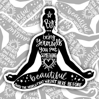 Be Yourself, Encouraging Waterproof Sticker, Mental Health Water Bottle Sticker, Kindle Sticker, Laptop Sticker