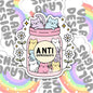 Anti-Depressants, Cat Lovers Waterproof Sticker, Mental Health Water Bottle Sticker, Kindle Sticker, Laptop Sticker