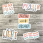 Prayer Warrior Christian Sticker Pack, Waterproof Sticker, Water Bottle Sticker, Kindle Sticker, Laptop Sticker