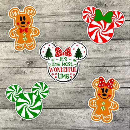 Gingerbread Christmas Sticker Pack, Waterproof Sticker, Water Bottle Sticker, Kindle Sticker, Laptop Sticker