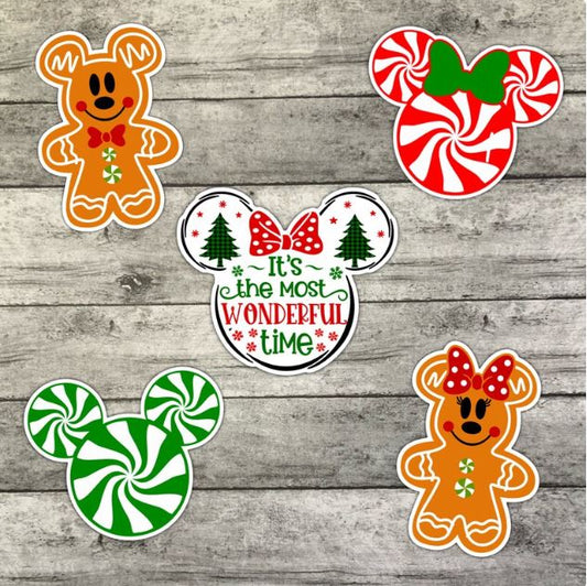 Gingerbread Christmas Sticker Pack, Waterproof Sticker, Water Bottle Sticker, Kindle Sticker, Laptop Sticker