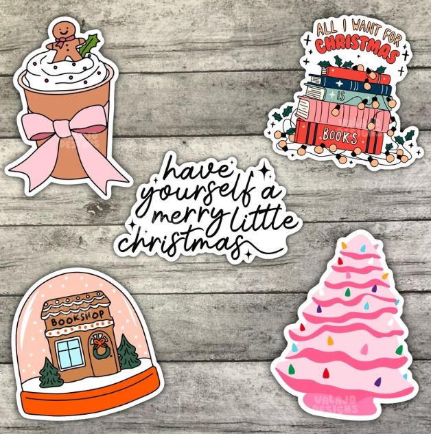 Christmas Sticker Pack, Waterproof Sticker, Water Bottle Sticker, Kindle Sticker, Laptop Sticker