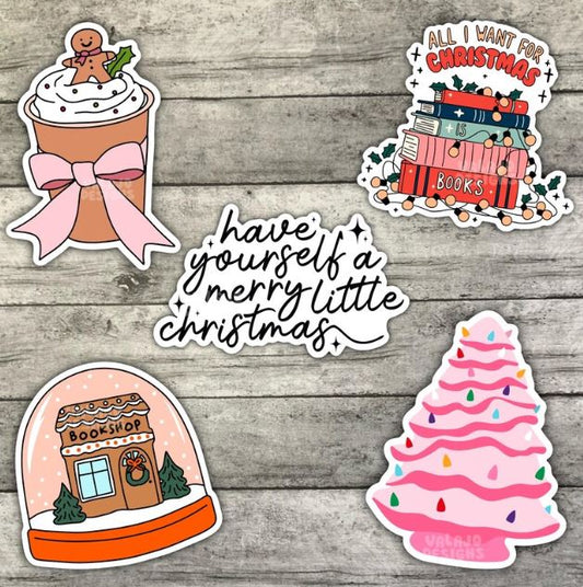 Christmas Sticker Pack, Waterproof Sticker, Water Bottle Sticker, Kindle Sticker, Laptop Sticker