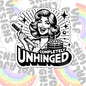 Completely Unhinged, Funny Waterproof Sticker, Sarcastic Water Bottle Sticker, Kindle Sticker, Laptop Sticker