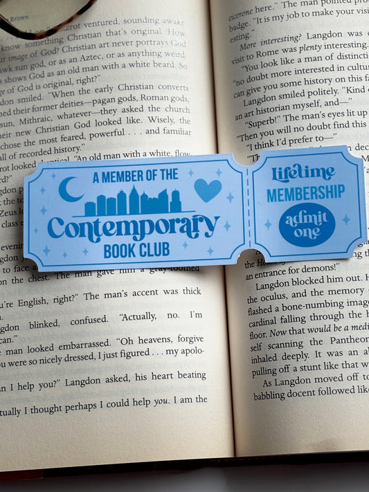 Contemporary Book Club, Handmade Bookmark for Books And Journals