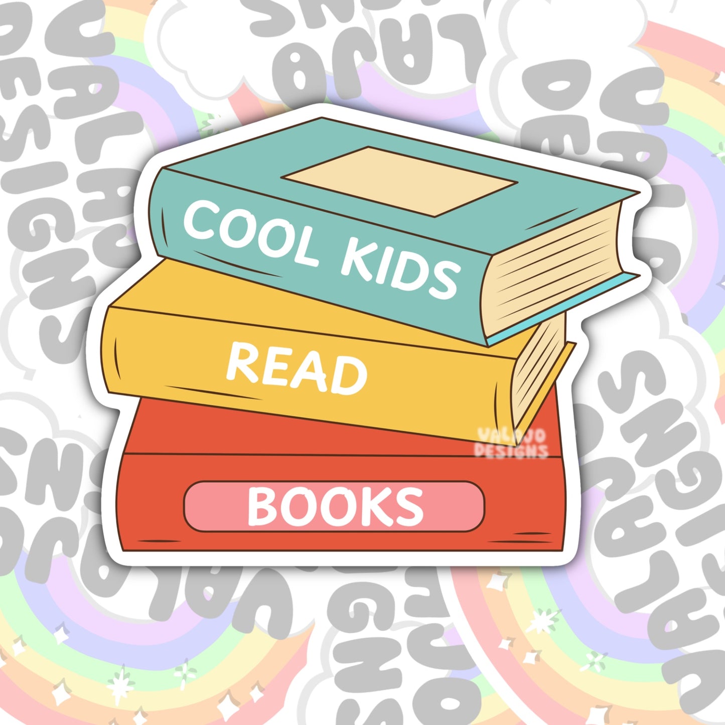 Cool Kids Read Books, Book-ish Waterproof Sticker, Water Bottle Sticker, Kindle Sticker, Laptop Sticker