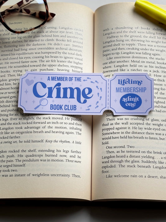 Crime Book Club, Handmade Bookmark for Books And Journals