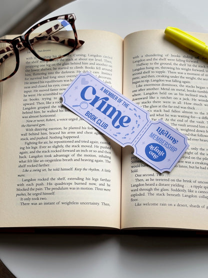 Crime Book Club, Handmade Bookmark for Books And Journals