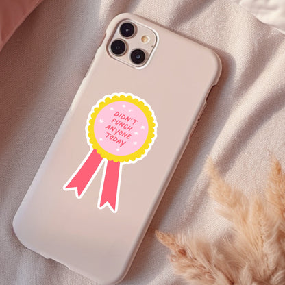 Didn't Punch Anyone, Funny Waterproof Sticker, Sarcastic Water Bottle Sticker, Kindle Sticker, Laptop Sticker