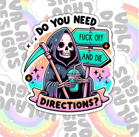 Do You Need Directions, Funny Waterproof Sticker, Sarcastic Water Bottle Sticker, Kindle Sticker, Laptop Sticker