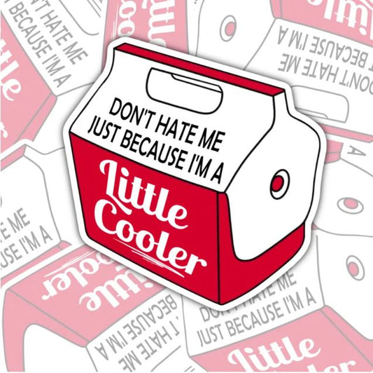 Don't Hate Because I'm A Little Cooler, Funny Waterproof Sticker, Sarcastic Water Bottle Sticker, Kindle Sticker, Laptop Sticker