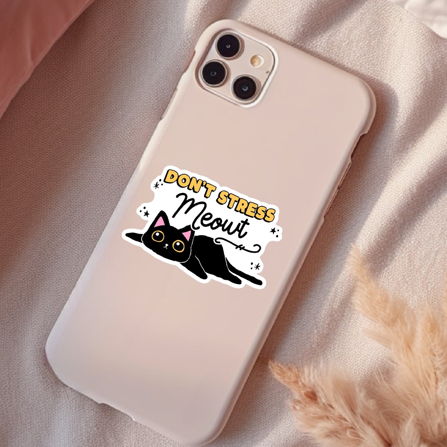 Don't Stress Meowt, Funny Waterproof Sticker