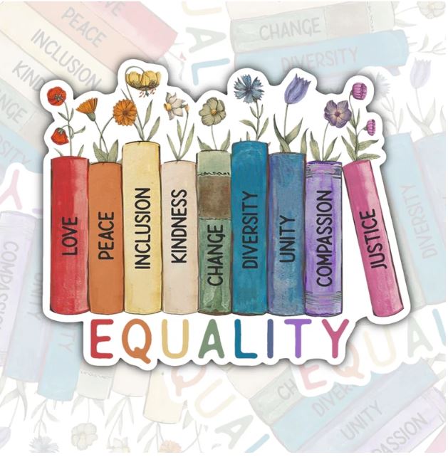Equality, Waterproof Sticker, Water Bottle Sticker, Kindle Sticker, Laptop Sticker, Pride Support, LGBTQ+ Stickers, Social Justice Stickers