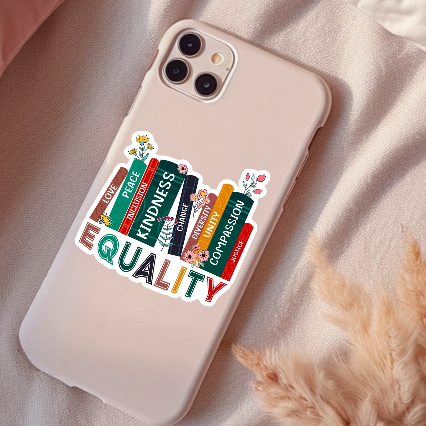 Equality Hurts No One, Waterproof Sticker, Water Bottle Sticker, Kindle Sticker, Laptop Sticker, Pride Support, LGBTQ+ Stickers, Social Justice Stickers