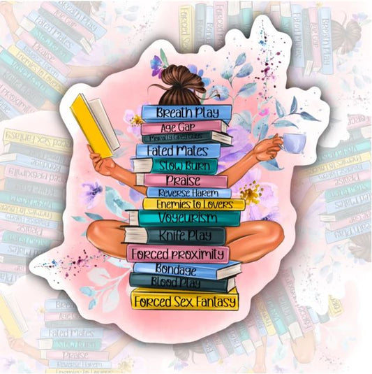 Fantasy Books, Waterproof Sticker, Water Bottle Sticker, Kindle Sticker, Laptop Sticker, Smut Lover Stickers, Book Lovers