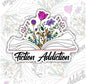 Fiction Addiction, Book Lover Gifts, Book-ish Waterproof Sticker, Water Bottle Sticker, Kindle Sticker, Laptop Sticker