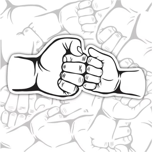 Fist Bump With Dad, Sweet Waterproof Sticker, Water Bottle Sticker, Kindle Sticker, Laptop Sticker, Parent Life, Dad Life