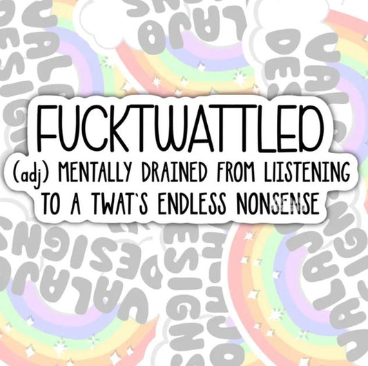Fucktwatled, Funny Waterproof Sticker, Offensive Water Bottle Sticker, Sarcastic Kindle Sticker, Laptop Sticker