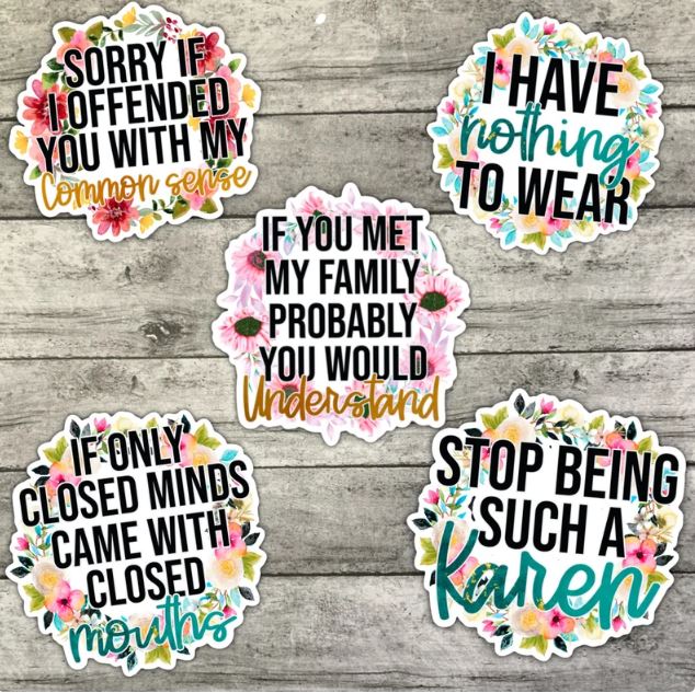 Funny Sarcastic Adult Sticker Pack, Waterproof Stickers, Water Bottle Sticker, Kindle Sticker, Laptop Sticker