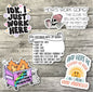 Funny Offensive Work Related Sticker Pack, Waterproof Stickers, Water Bottle Sticker, Kindle Sticker, Laptop Sticker